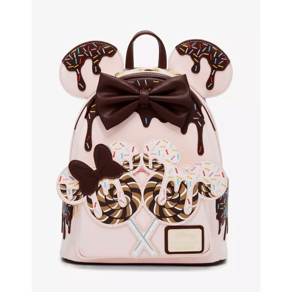 Loungefly Disney Minnie Mouse Chocolate Sprinkle Lollipop Ears Mini Bakpack